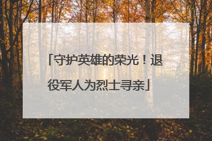 守护英雄的荣光！退役军人为烈士寻亲
