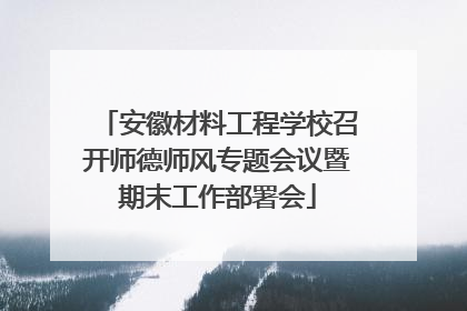 安徽材料工程学校召开师德师风专题会议暨期末工作部署会