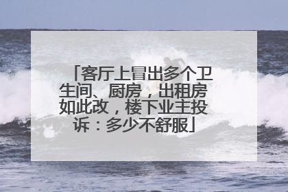 客厅上冒出多个卫生间、厨房，出租房如此改，楼下业主投诉：多少不舒服