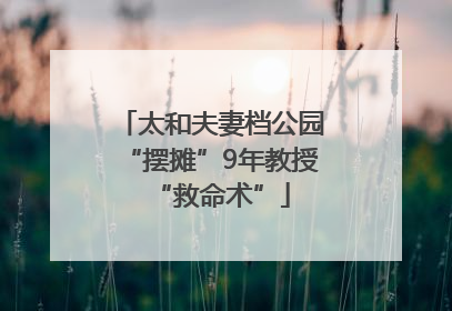 太和夫妻档公园“摆摊”9年教授“救命术”