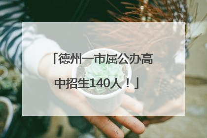 德州一市属公办高中招生140人！