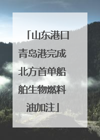 山东港口青岛港完成北方首单船舶生物燃料油加注