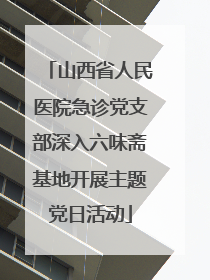 山西省人民医院急诊党支部深入六味斋基地开展主题党日活动