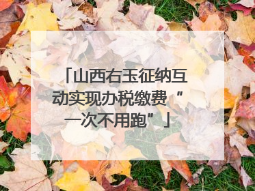 山西右玉征纳互动实现办税缴费“一次不用跑”