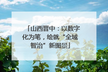 山西晋中：以数字化为笔，绘就“全域智治”新图景