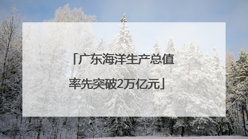 广东海洋生产总值率先突破2万亿元