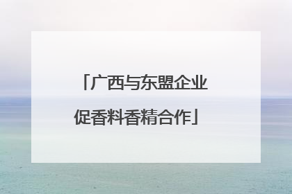 广西与东盟企业促香料香精合作
