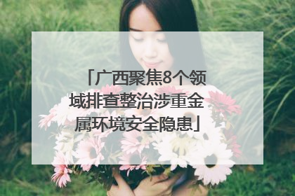 广西聚焦8个领域排查整治涉重金属环境安全隐患