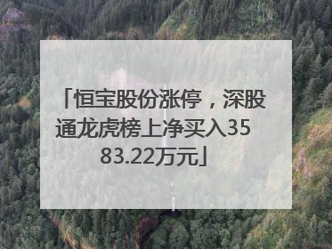 恒宝股份涨停，深股通龙虎榜上净买入3583.22万元
