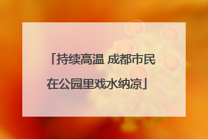 持续高温 成都市民在公园里戏水纳凉