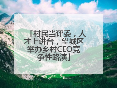村民当评委，人才上讲台，望城区举办乡村CEO竞争性路演