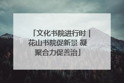 文化书院进行时｜花山书院促新景 凝聚合力促善治