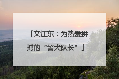 文江东：为热爱拼搏的“警犬队长”