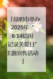 昆明市举办2025年“6·14信用记录关爱日”主题宣传活动