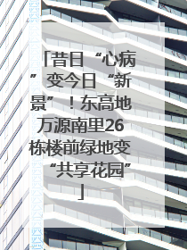 昔日“心病”变今日“新景”！东高地万源南里26栋楼前绿地变“共享花园”