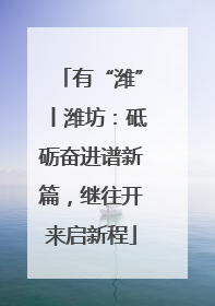 有“潍”丨潍坊：砥砺奋进谱新篇，继往开来启新程