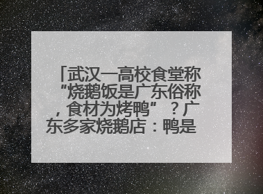 武汉一高校食堂称“烧鹅饭是广东俗称，食材为烤鸭”？广东多家烧鹅店：鸭是鸭鹅是鹅