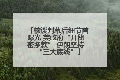 核谈判幕后细节首曝光 美政府“开秘密条款” 伊朗坚持“三大底线”