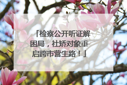 检察公开听证解困局，社矫对象重启跨市营生路！