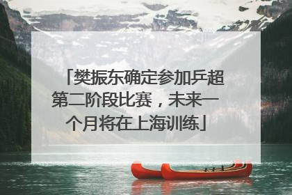 樊振东确定参加乒超第二阶段比赛，未来一个月将在上海训练