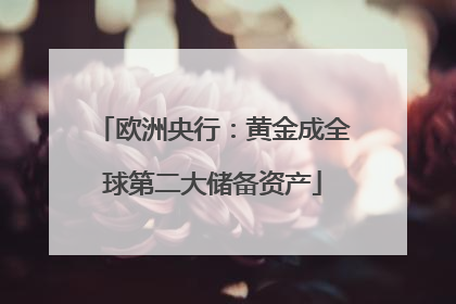 欧洲央行：黄金成全球第二大储备资产