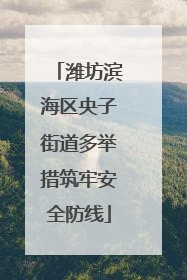 潍坊滨海区央子街道多举措筑牢安全防线