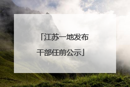 江苏一地发布干部任前公示