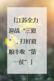 江苏全力迎战“三夏”，打好夏粮丰收“第一仗”