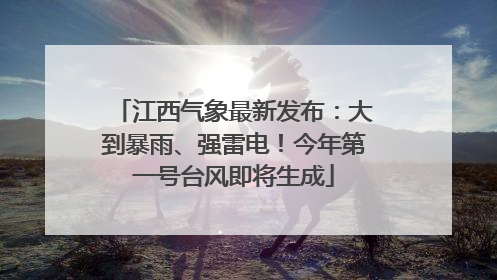 江西气象最新发布：大到暴雨、强雷电！今年第一号台风即将生成