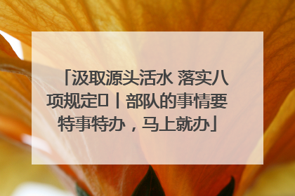 汲取源头活水 落实八项规定⑪丨部队的事情要特事特办，马上就办