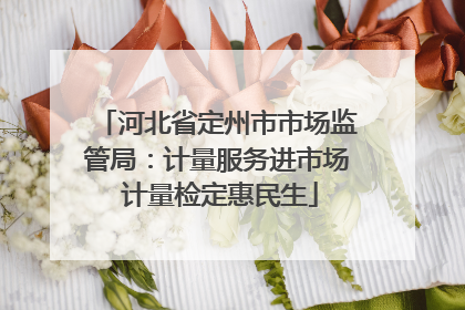 河北省定州市市场监管局：计量服务进市场 计量检定惠民生
