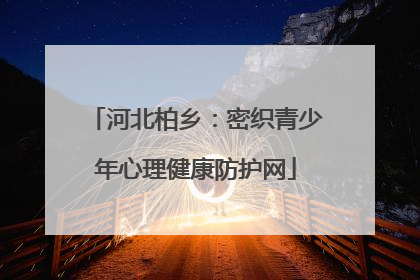 河北柏乡：密织青少年心理健康防护网