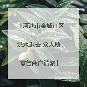 河池市金城江区洪水退去 众人助零售商户清淤