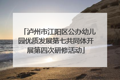 泸州市江阳区公办幼儿园优质发展第七共同体开展第四次研修活动