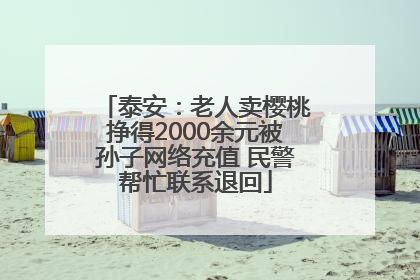 泰安：老人卖樱桃挣得2000余元被孙子网络充值 民警帮忙联系退回