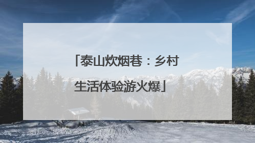 泰山炊烟巷：乡村生活体验游火爆