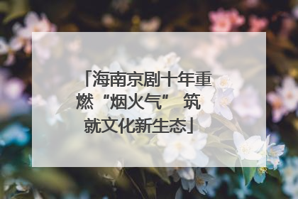 海南京剧十年重燃“烟火气” 筑就文化新生态