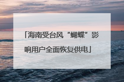 海南受台风“蝴蝶”影响用户全面恢复供电