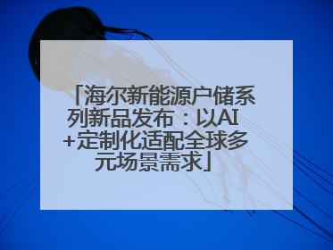 海尔新能源户储系列新品发布：以AI+定制化适配全球多元场景需求
