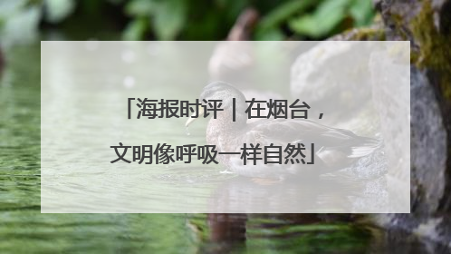 海报时评｜在烟台，文明像呼吸一样自然