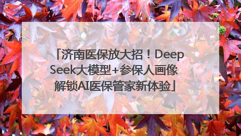 济南医保放大招！DeepSeek大模型+参保人画像 解锁AI医保管家新体验