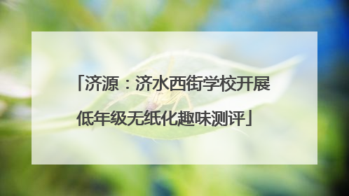 济源：济水西街学校开展低年级无纸化趣味测评