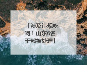 涉及违规吃喝！山东6名干部被处理