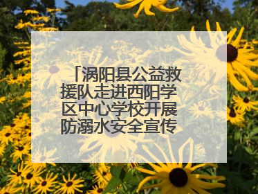 涡阳县公益救援队走进西阳学区中心学校开展防溺水安全宣传进校园活动