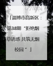 淄博市高新区：第38期“拒绝烟草诱惑 共筑无烟校园 ”