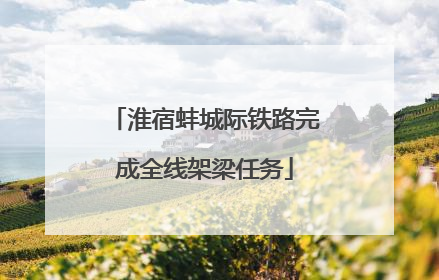 淮宿蚌城际铁路完成全线架梁任务