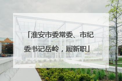 淮安市委常委、市纪委书记岳岭，履新职