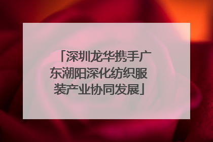 深圳龙华携手广东潮阳深化纺织服装产业协同发展