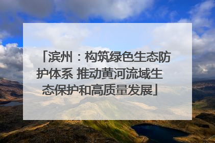 滨州：构筑绿色生态防护体系 推动黄河流域生态保护和高质量发展