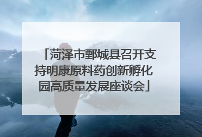 菏泽市鄄城县召开支持明康原料药创新孵化园高质量发展座谈会